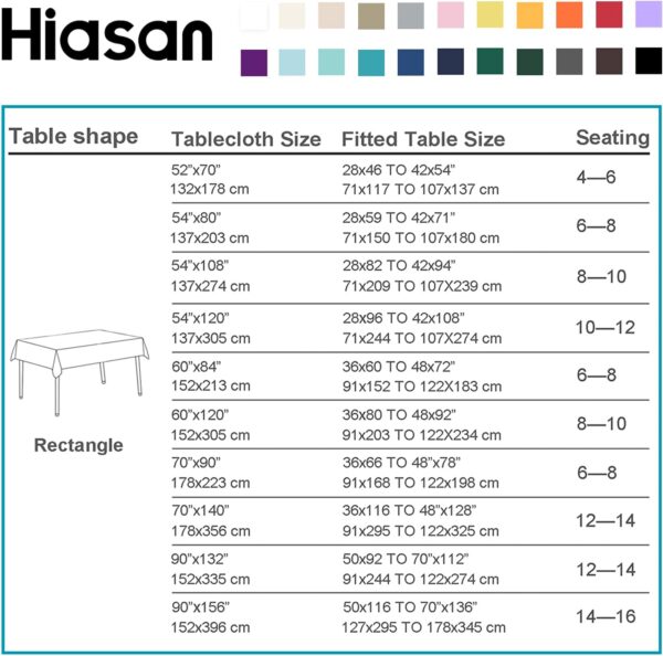 Hiasan Waterproof Tablecloth Rectangle - Washable Fabric Table Cloth for Dining Room Kitchen Birthday Party and Outdoor Use, Royal Purple, 54 x 108 Inch - Image 5