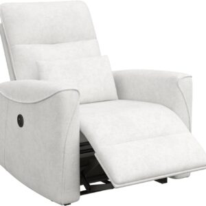 Power Recliner Chair for Adults, Reclining Sofa Chair, Adjustable Home Theater Seating Lounge with Lumbar Support, Small Recliners for Living Room with Charging Ports (Milky)