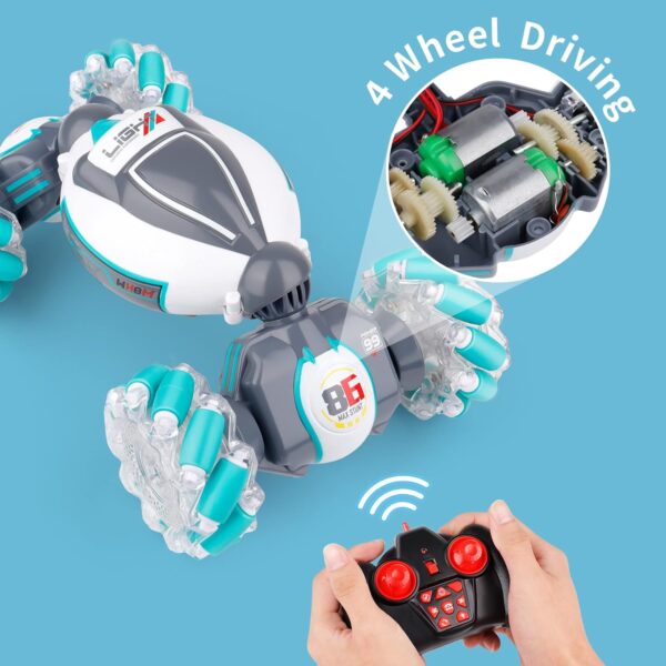 Gesture Sensing RC Stunt Car Toys for 6-12 yr Boys&Girls - Best Birthday Gifts for Kids, 2.4Ghz H&Controlled Remote Control Twist Cars, PREPOP 4WD Transform Off Road for Rotating - Image 6