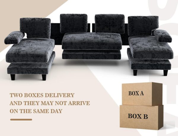 U Shaped Sectional Couches for Living Room, 111 Inch Modular Sofa with Double Chaise, Large Lounge Couch for Apartment,Grey - Image 7