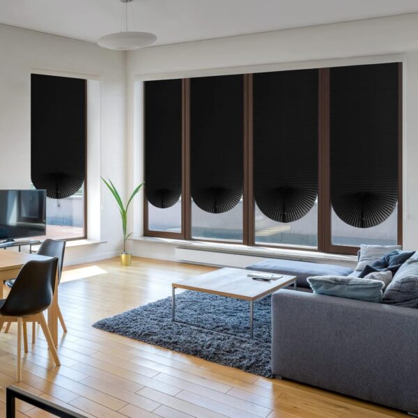 Cordless Blackout Pleated Fabric Shade Window Shades Blinds Darkening Temporary Light Filtering Pleated Paper Shade Easy to Install and Cut for Home Bedroom Office Windows HxW(59" x 24") - Image 2