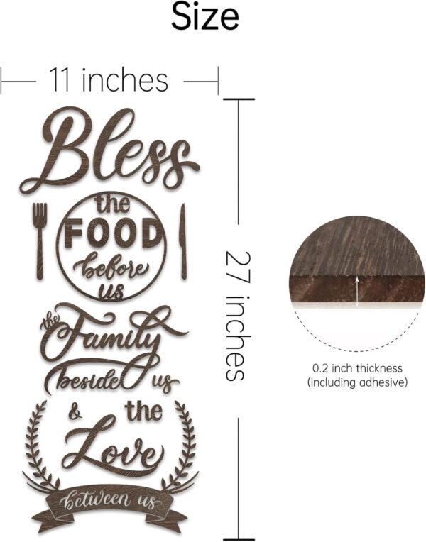 DecorSmart Wood Farmhouse Kitchen Wall Decor Decorations Wall Dining Room Wall Decor Kitchen Signs Quotes Bless The Food Modern Farmhouse Style 129 - Image 6