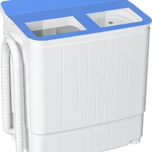 Superday Portable Washing Machine,2 in 1 Mini Compact Twin Tub Washer and Spin Dryer with Built-in Gravity Drain Time Control, 12 Lbs Washer 9 Lbs Spinner Load Cappacity Apartments/Home/Dorms/RV(Grey)