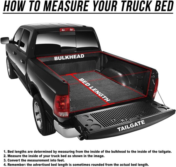 DNA MOTORING Truck Bed Soft Tri-Fold Adjustable Tonneau Cover Compatible wit 1997-2004 Dakota 6.5Ft Fleetside Bed, TTC-TRISOFT-024 - Image 3