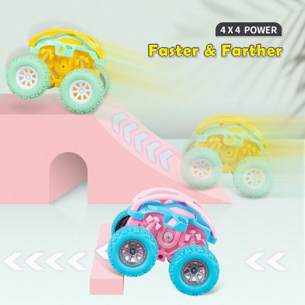 LODBY Car Toys for 2 3 4 Year Old Girls Gifts, Pull Back Cars Toys for Toddler Age 2-6, Monster Trucks for Kids Boys Toys Age 2-6 Year Old Girl Birthday Gifts - Image 4