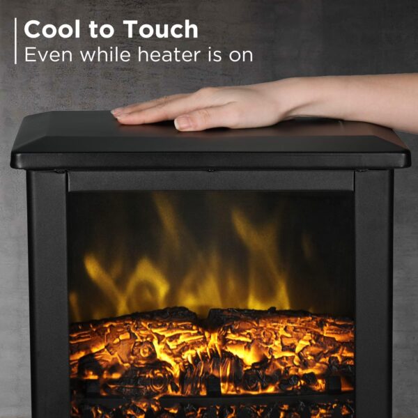 TURBRO Suburbs TS17 Compact Electric Fireplace Stove, 18” Freestanding Stove Heater with Realistic Flame - CSA Certified - Overheating Safety Protection - for Small Spaces - 1400W - Image 4