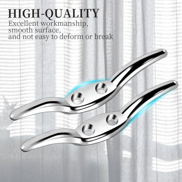 Blind Cord Holder, 4 Pack Blinds Rope Cleat Metal Safety Cord Cleats Blind Cord Clips with Screws Blind Cord Cleat for Home Office Window Blinds Curtains Sun Shades Ropes Accessories - Image 3