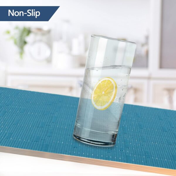 Vinyl Placemats Set of 8 - Washable Easy Clean Place Mats - Heat Resistant PVC Table Placemats - Table Mats for Dining Table 17x12 Inch (Sky Blue Turquoise, 8) - Image 6