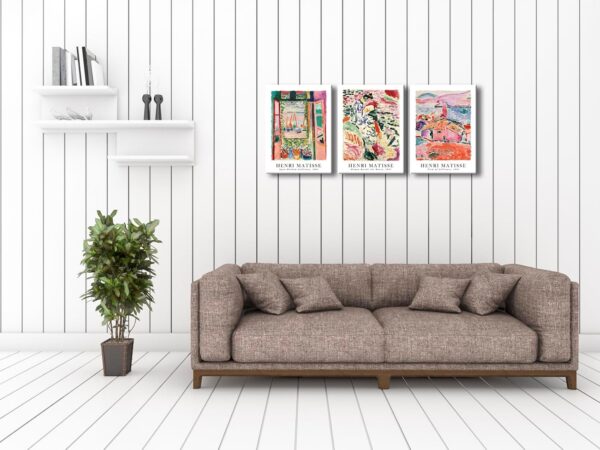 Wieco Art Canvas Wall Art 3 Piece Henri Mattise Art Abstract Colorful Matisse Posters Canvas Prints for Wall and Home Office Decorations - Image 2