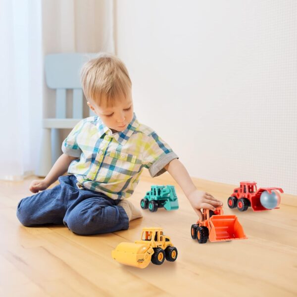 Beestech Construction Toys for 3 Years Old Boys Girls Kids, Friction Powered Construction Truck Toys Vehicles Sand Toys Trucks Excavator, Bulldozer, Road Roller (Colorful 4 Pack) - Image 5