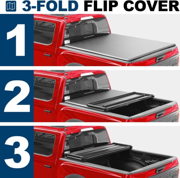 Soft Tri-Fold Tonneau Cover Fits 1983-2011 Ranger Fleetside (Not for Stepside) 6' (72in) Truck Bed - Image 3