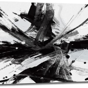 RUIFENGL Black and White Abstract Canvas Prints Wall Art for Living Room Office Wall Decor, Black & White Graffiti Modern Paintings Artwork Pictures for Bedroom Bathroom Home Wall Decoration 20"x40"