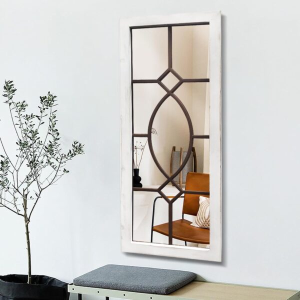 Farmhouse Mirror for Wall Decor 43.3" x 17.7" Large Rustic Mirror Wooden Decorative Wall Mirror for Living Room, Bedroom, Entryway - Image 8