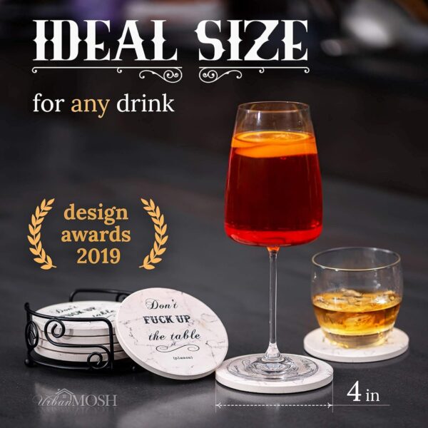 Funny Drink Coasters - House Warming Gifts New Home Couple, Decorations for Living Room Coffee Table Decor - Image 4