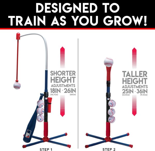 Grow-with-Me Kids Baseball Batting Tee + Stand Set for Youth + Toddlers - Youth Baseball, Softball + Teeball Hitting Tee Set for Boys + Girls - Image 3