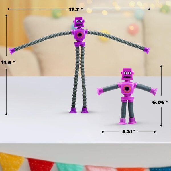 JOYIN Pop Tubes Robot Toys for Kids, 4 Pcs Sensory Toys for Year Old Ages 3 4 5 6 7 8 9 10 Fidget Toys Birthday Gift for Toddler Boys Girls Adults Travel Toys Stocking Stuffers Party Favors - Image 6