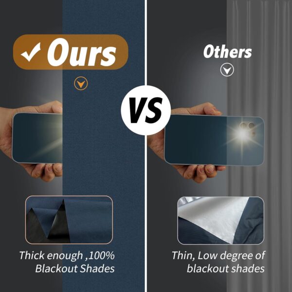 Magic Tape Portable Shades NO Drill Cordless Blackout Curtain Adjustable Easy Install Shade for Bedroom Living Room Dorm Kitchen Home Decoration(Black, 55" W x 40" L) 1 Panel - Image 4