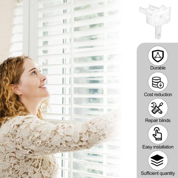 2pcs Vertical Blinds Replacement Parts, Vertical Blind Wand Control Replacement White Plastic Repair Accessories for Vertical Blinds Curtain - Image 4