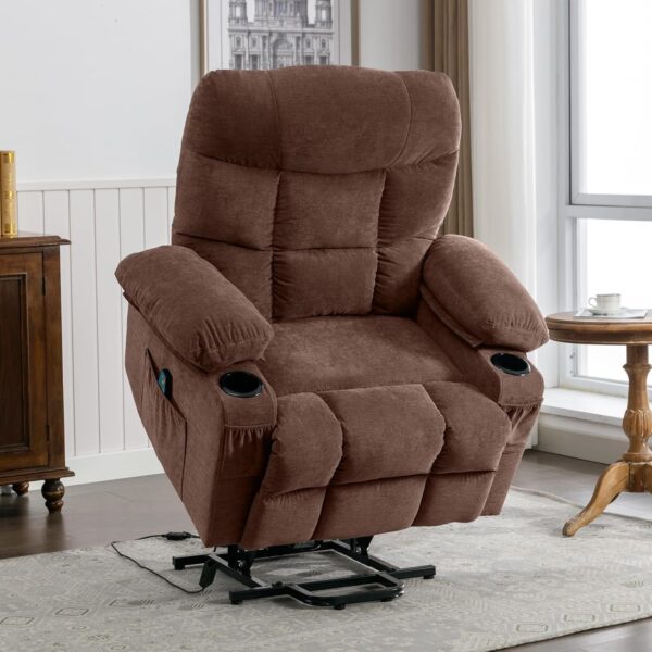 Power Lift Recliner Chair for Elderly with Heat and Vibration Massage Recliner Chair with USB Charge Port for Living Room- Infinite Position, Side Pocket - Image 7