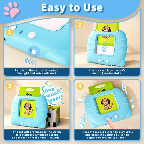 Toddler Toys Talking Flash Cards for 1 2 3 4 5 6 Year Old Boys and Girls, Autism Sensory Toys for Autistic Children, Learning Educational Montessori Speech Therapy 248 Sight Words Kids Gifts - Image 2