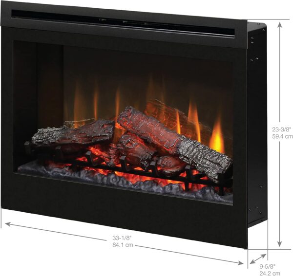 DIMPLEX DF3033ST 33" Electric Fireplace Insert, Model, 120V, 780W, 8.3 Amps, Black - Image 3