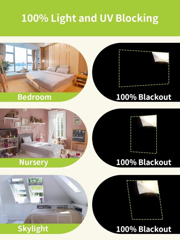 Blackout Blinds Shades [39"x 59"][100% Blackout Light][No Drill][DIY Cut to Any Size or Shape] Portable Temporary Travel Blackout Curtains for Nursery,Bedroom,Film Room,RV Car Windows Cover - Image 2