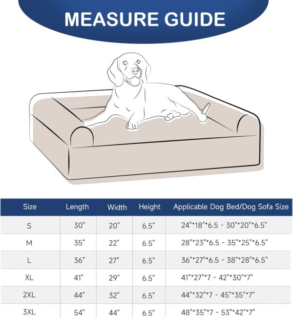 Dog Bed Cover Replacement Washable Dog Sofa Cover Pet Hair Easy to Clean, Waterproof Dog Pillow Cover Quilted, Ultra Soft Plush Pet Bed Cover for Dog/Cat, 35x22 Inches, Cover Only - Image 4