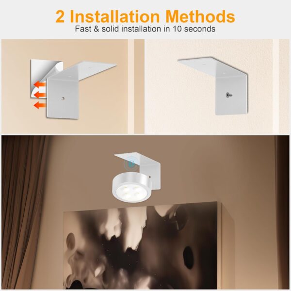 3Pcs Picture Light Battery Operated, Wireless Led Painting Light with Remote Dimmable and Timer, 3 Lighting Modes Art Display Light for Picture Frame Artworking Portrait, Wall Decorative Puck Lights - Image 7