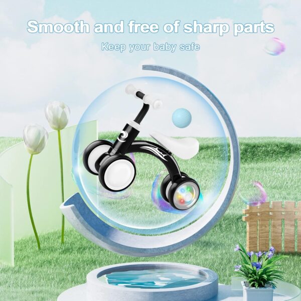 Colorful Lighting Baby Balance Bike Toys for 1 Year Old Boy Gifts, 10-36 Month Toddler Balance Bike, No Pedal 4 Silence Wheels&Soft Seat First Riding on Toys, One Year Old Boy Birthday Gifts. - Image 5