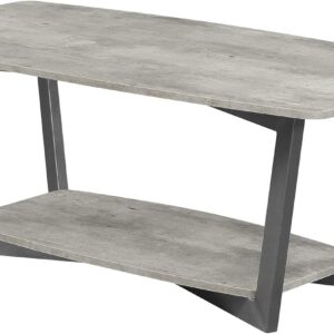 Convenience Concepts Graystone Coffee Table, Faux Birch / Slate Gray Frame