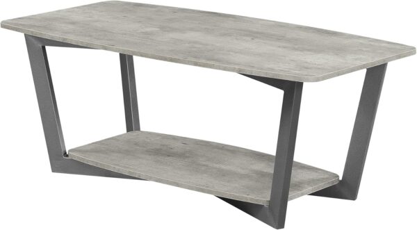Convenience Concepts Graystone Coffee Table, Faux Birch / Slate Gray Frame