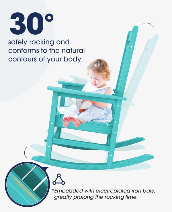 KINGYES Outdoor Patio Rocking Chair, Aruba - Image 3