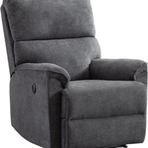 Power Recliner Chair, Electric Recliner, Breathable Fabric Single Overstuffed Recliner Sofa Chair with USB Charge Port for Elderly Living Room, Bedroom, Gray