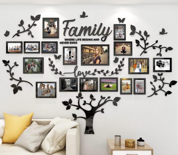 DIY Wall Decor Living Room Family Tree Wall Decor Sticker 3D Picture Frames Collage Wall Decor Living Room Wall Decor - Image 2