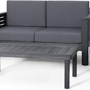 Christopher Knight Home Louver Chat Set, Teak + Cream