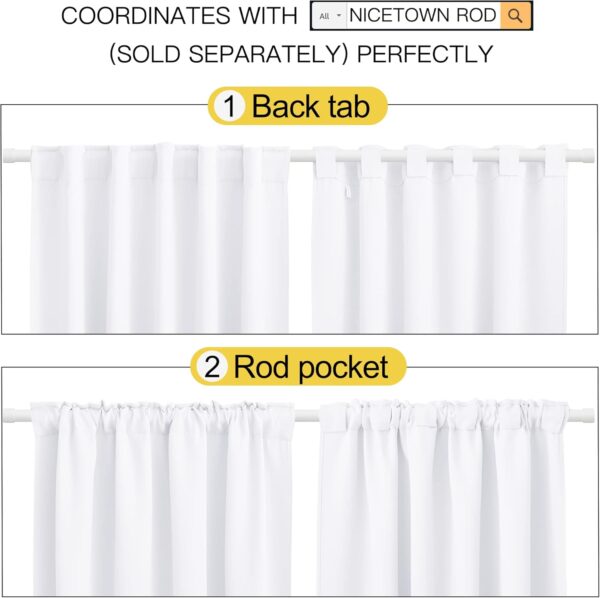 NICETOWN 50% Light Blocking Vertical Blinds for Sling Door, Window Curtains, Privacy Curtains for Patio, Extra Wide Drapes, Patio Sliding Glass Door Curtain (White, W100 inches x L84 inches, 1 Panel) - Image 4