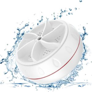 Portable Washing Machine, Ultrasonic Turbine Mini Washing Machine & Dishwasher with Suction Cups for Home Travel College Room RV Apartment, Turbo Washer for Cleaning Sock,Underwear