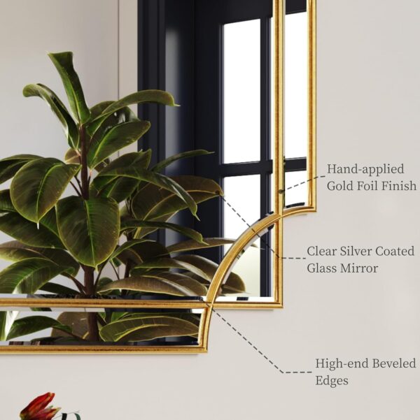 Kelly Miller 24"x48" Large Gold Mirror for Wall, Gold Traditional Wall Mirror Art Decorative Mirror Beveled Full Length Mirror Home Decor for Bathroom Living Room Bedroom Kitchen Farmhouse Entryway - Image 6