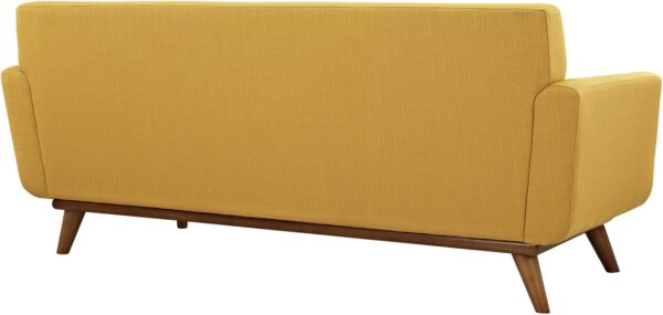 Modway Engage Mid-Century Modern Upholstered Fabric Loveseat in Citrus - Image 4