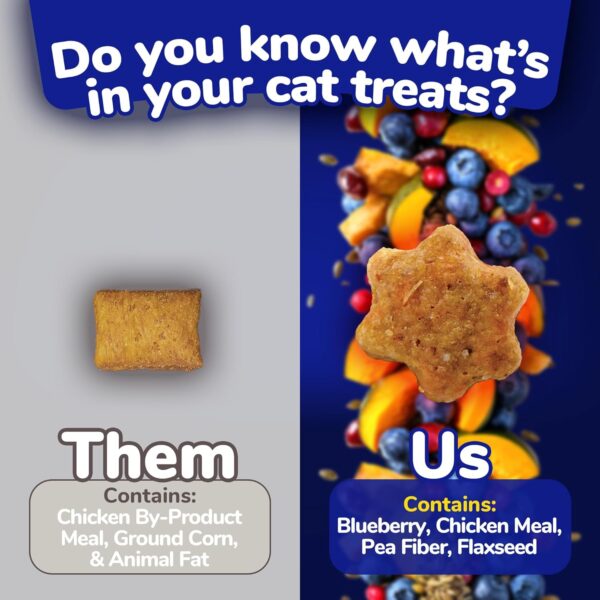 Fruitables Cat Treats – Crunchy Treats for Cats – Healthy Low Calorie Treats Packed with Protein – Free of Wheat, Corn and Soy – Made with Real Chicken with Blueberry – 30 Ounces - Image 4