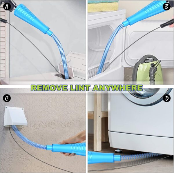 Sealegend Dryer Vent Cleaner Kit Dryer Lint Vacuum Attachment Lint Remover,Dryer Vent Vacuum Hose With Brush - Image 5