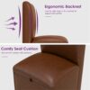 TYBOATLE Upholstered Dining Chairs Set of 4 Swivel Dining Room Chairs Kitchen Chairs w/Casters & Storage Comfy Modern Rolling Brown Leather Chair for Living Room Armless Chair (4, Chestnut Brown) - Image 5