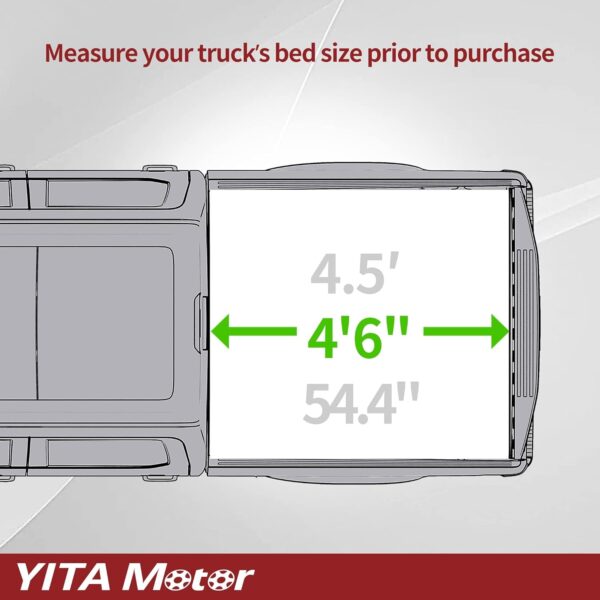 YITAMOTOR Soft Tri-fold Truck Bed Tonneau Cover Compatible with 2022 2023 2024 Ford Maverick | 4.5' (54") Bed - Image 2