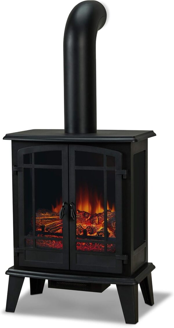 Real Flame Foster Stove Electric Fireplace - Freestanding with Adjustable Thermostat, Auto Shut-Off