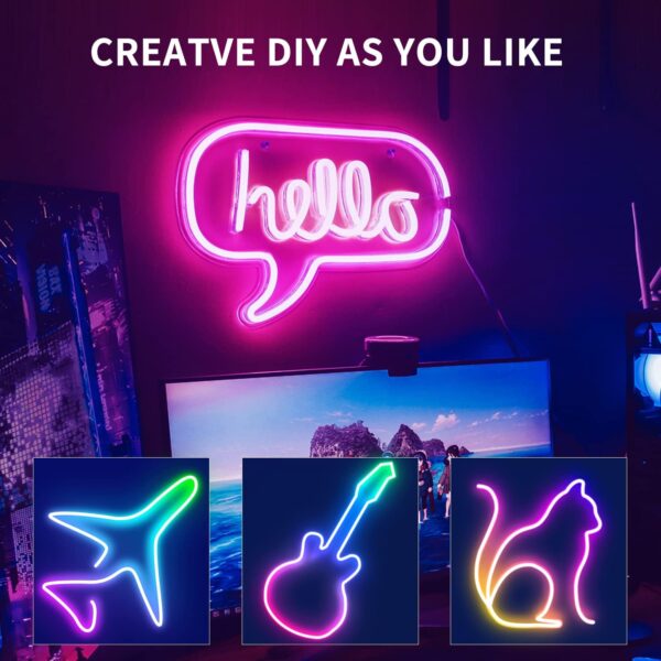 50ft RGB LED neon Rope Lights LED neon Strip Lights with Remote Control/APP Control IP65 24V Waterproof Flexible Neon LED Strip Lights,Led Lights for Bedroom Room Outdoors Decor - Image 3