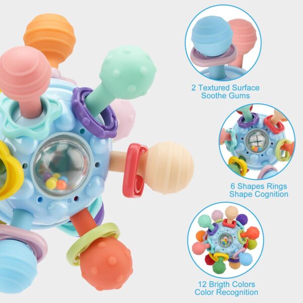 Baby Montessori Sensory Toys for 0-6 6-12 Months, Food Grade Teething Toys for Babies 0 3 6 9 12 18 Months, Newborn Infant Learning Developmental Toys Gifts for 1 2 Year Old Boys Girls - Image 3