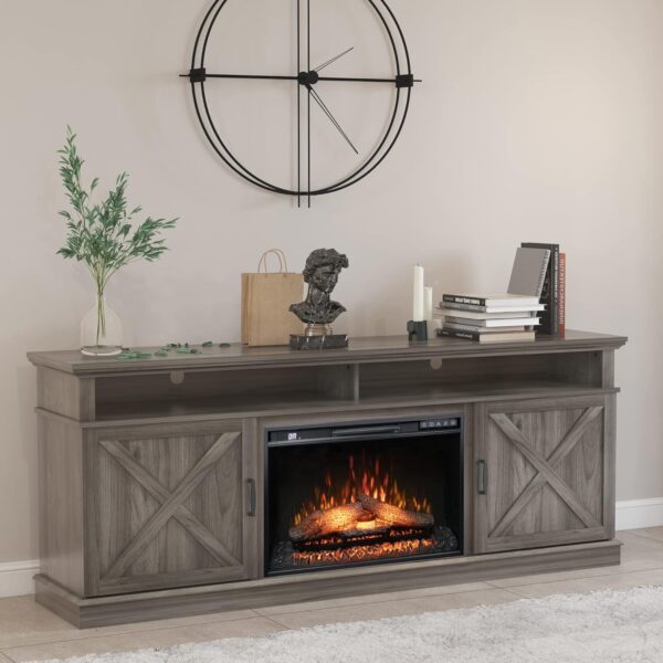 26 Inches Electric Fireplace Inserts, 1500W Wall Recessed with Remote Control, Timer, 6 Brightness and 5 Speeds, Overheating Protection, Fireplace Heater for Indoor Use - Image 6