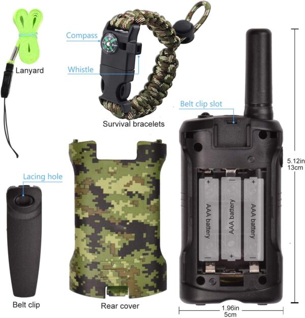 Walkie Talkies for Kids 22 Channel 2 Way Radio 3 Miles Long Range Handheld Walkie Talkies Durable Toy Best Birthday Gifts for 6 Year Old Boys and Girls fit Adventure Game Camping (Green Camo 1) - Image 6