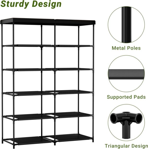 Dresser with 10 Fabric Drawer Solid Wood TV Stand Desktop Sturdy Metal Support Tube Cube Storage Cabinet for Closet Bedroom Organization Dorm Front Hall Entryway (10 Drawer) - Image 7