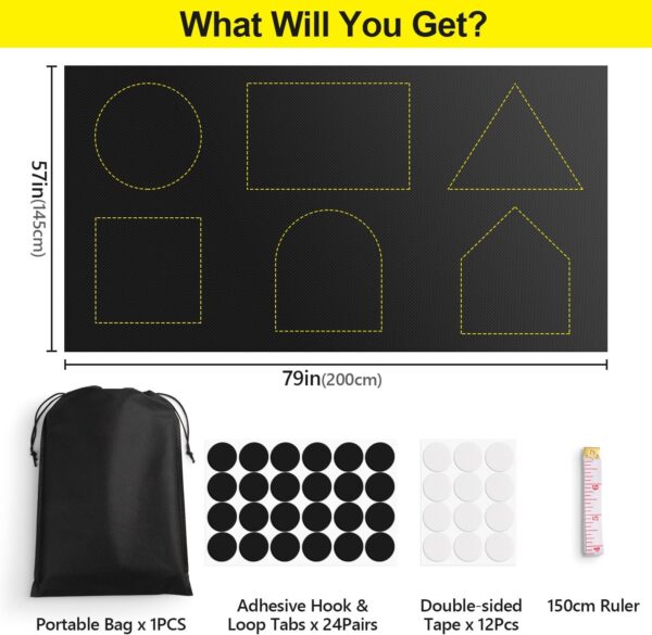100% Blackout Blinds 79" x 57" Travel Blackout Window Shades Portable Blackout Window Cover for Nursery Bedroom Dorm Room, No Drill Window Privacy Film, Light & UV Block for House - Image 4